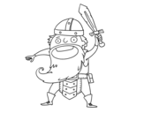 Dibujo de Vikingo al ataque para colorear
