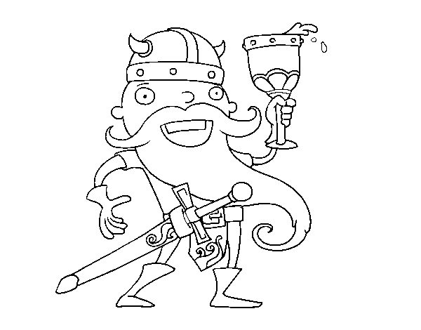 Dibujo de Vikingo celebrando para Colorear