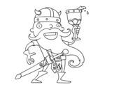 Dibujo de Vikingo celebrando para colorear