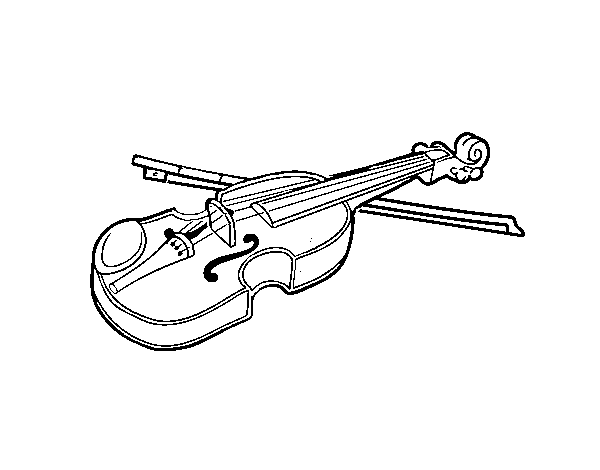 Dibujo de Violín Stradivarius para Colorear