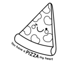 Dibujo de You have a pizza my heart para colorear