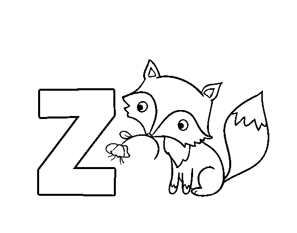 Dibujo de Z de Zorro para Colorear