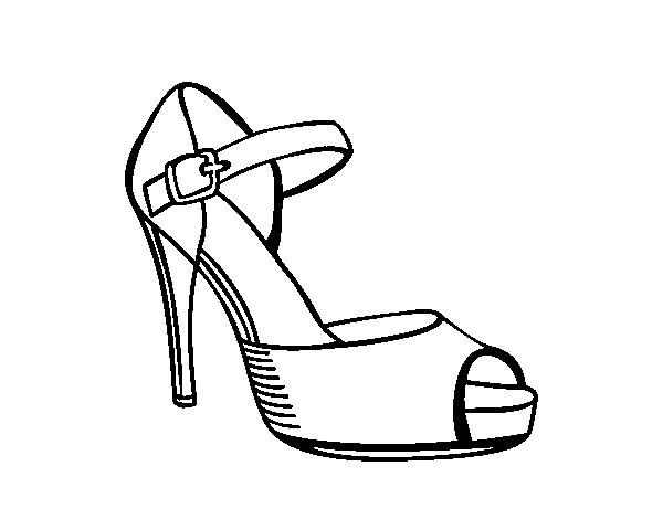 Dibujo de Zapato de tacón abierto para Colorear