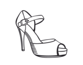 Dibujo de Zapato de tacón abierto para colorear