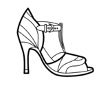 Dibujo de Zapato de tacón con punta destapada para colorear