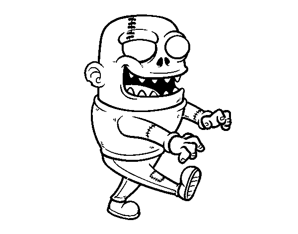 Dibujo de Zombie andante para Colorear