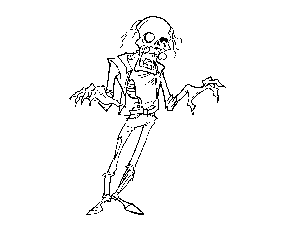 Dibujo de Zombie horripilante para Colorear